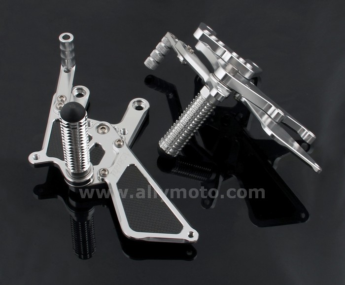 74 Rearset Footpegs Kawasaki Zx10R 2006-2007 Silver@3